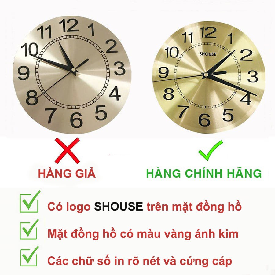 Đồng Hồ Treo Tường Trang Trí Shouse A23 decor đẹp cho phòng khách kim trôi cao cấp nghệ thuật