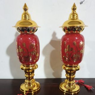 Cặp đèn thờ phú quý ( thân hình bầu ) loại đại