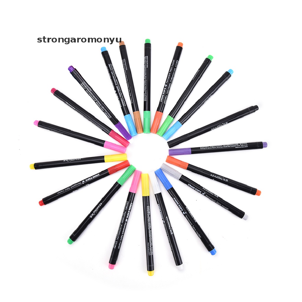 【YU】 T-Shirt Permanent Fabric Paint Marker Pen Textile Clothes Shoes DIY 20 Colors .