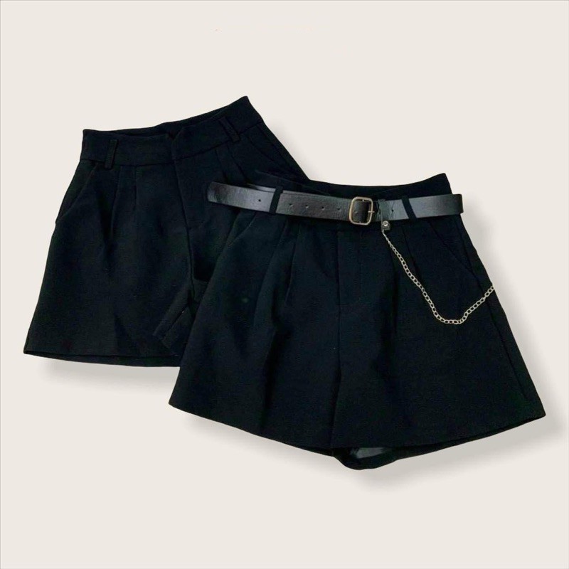 Quần short tây lưng cao kèm belt
