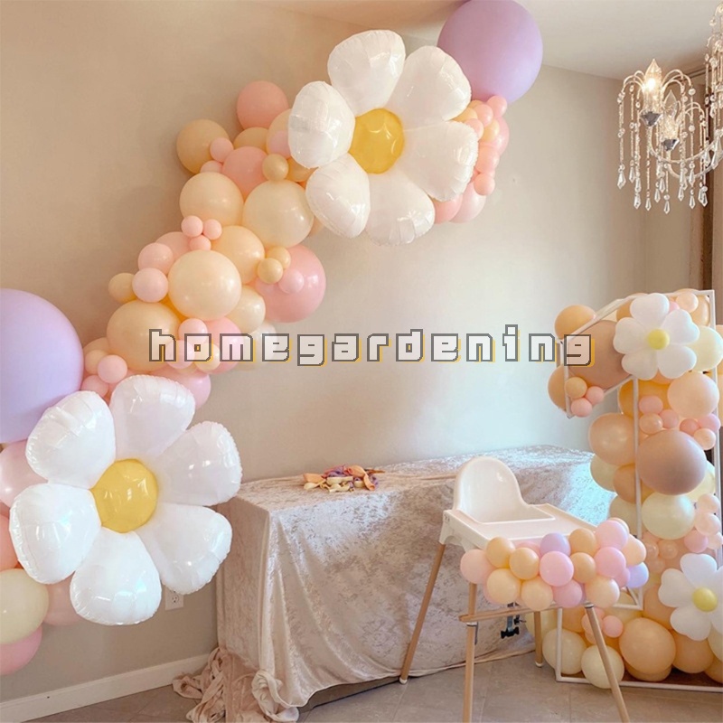 Bong bóng nhôm mỏng hình hoa cúc trắng thích hợp trang trí tiệc