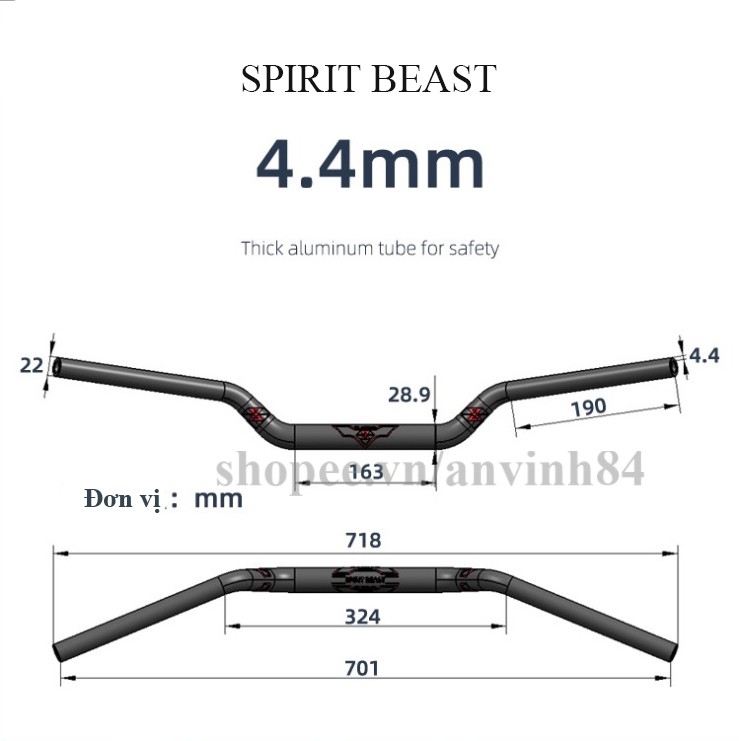 Ghi Đông Trần Spirit Beast 28mm Chính Hãng