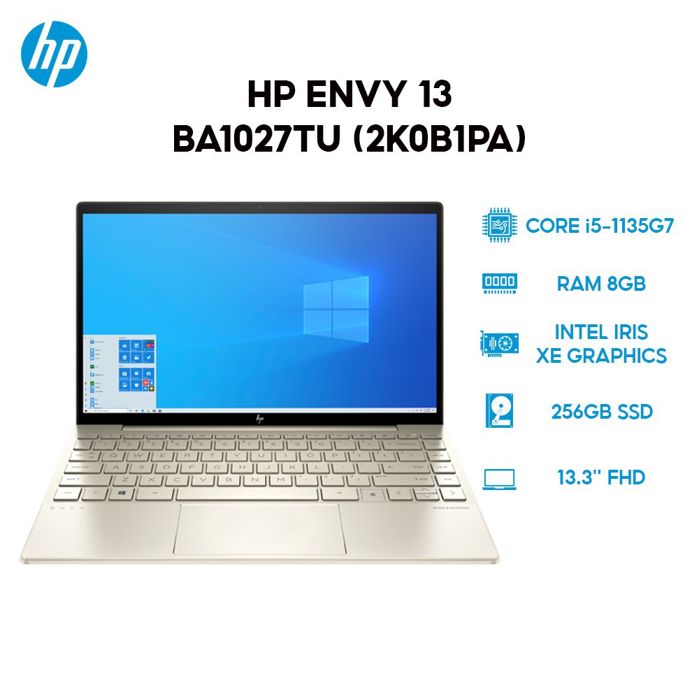 ►Laptop HP Envy 13-ba1027TU 2K0B1PA i5-1135G7 8G 256G 13.3''W10+Office