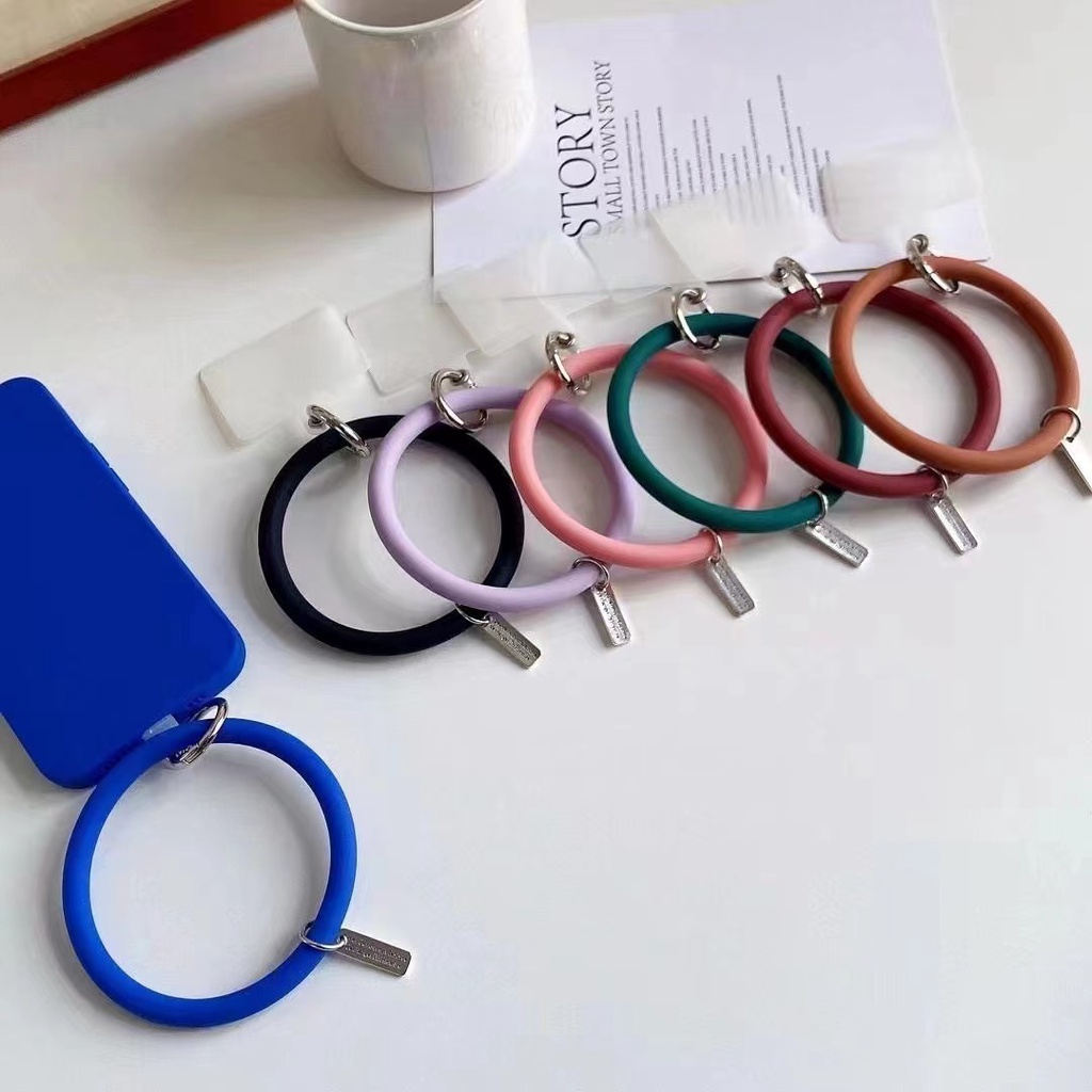 Móc Tròn Treo Điện Thoại Bằng Silicon Mềm Thiết Kế Nhiều Màu