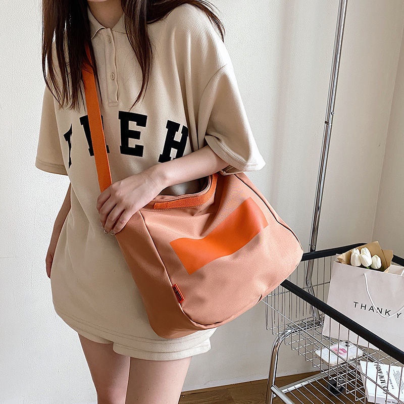 Túi Vải Canvas Đeo Chéo Sức Chứa Lớn Mẫu Mới 2022 Phong Cách Retro Mỹ Cho Nữ