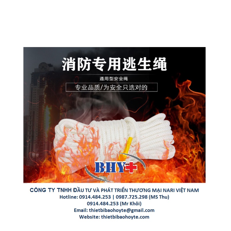 Dây cứu hộ lõi thép dài 20m - Dây cứu hộ cứu nạn pccc