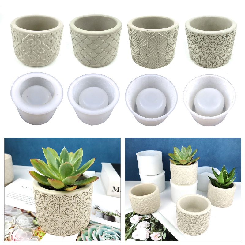 Khuôn Silicone Dùng Làm Chậu Hoa Bằng Nhựa Resin Diy