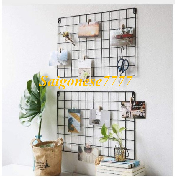 (Đen+Trắng) 2 Khung Hình Lưới Sắt Nghệ Thuật Trang Trí Decor Nhà Phòng Ngủ Siêu Xinh Picture Frame