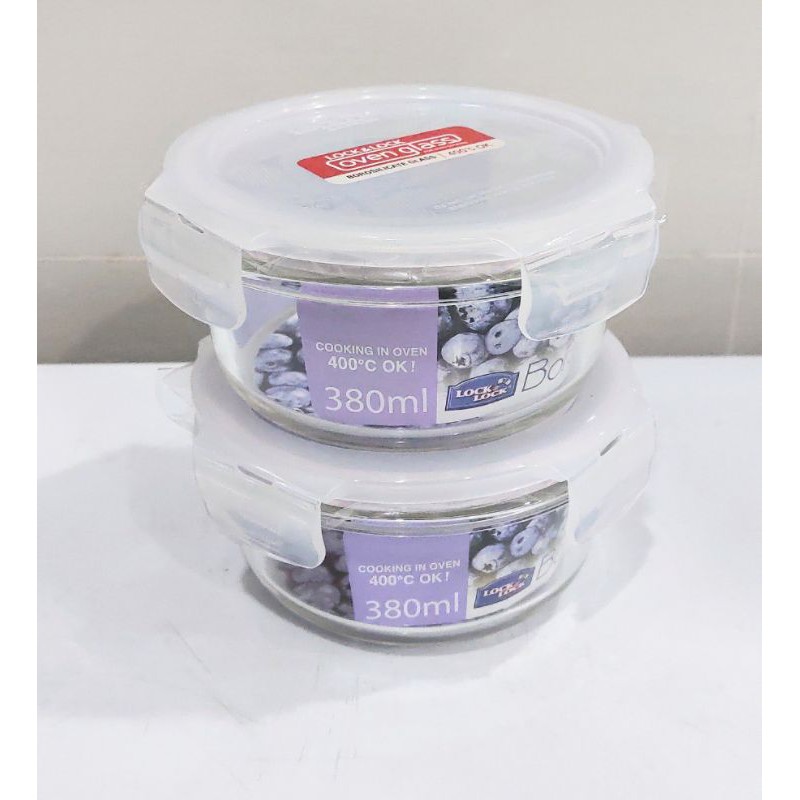 set 2 hộp thủy tinh lock & lock 380ml