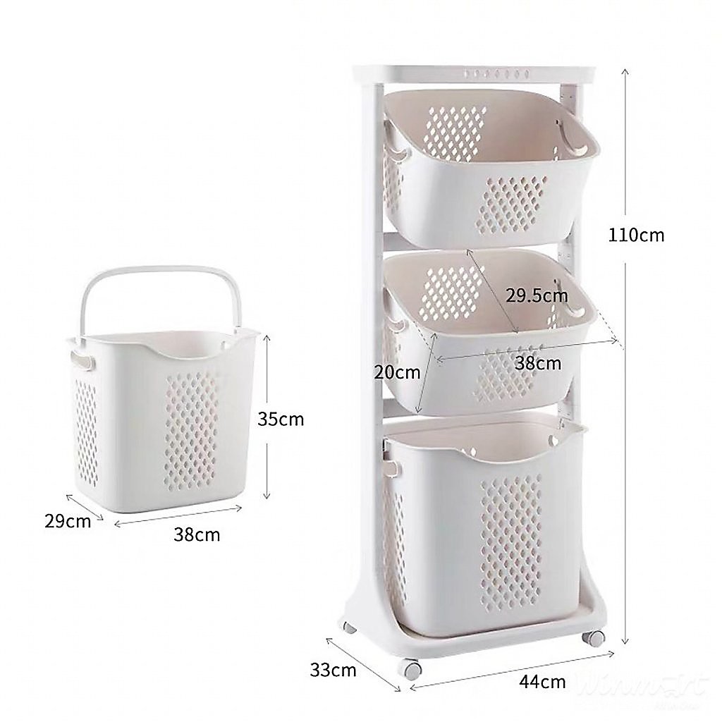 KỆ SỌT 3 TẦNG VIỆT NHẬT CÓ BÁNH XE/ KỆ RỔ ĐA TẦNG ĐỰNG ĐỒ ĐA DỤNG CHẤT LIỆU NHỰA