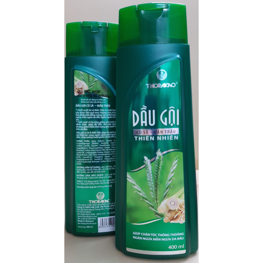 Dầu gội Củ Sả Mần Trầu 400ml Thorakao