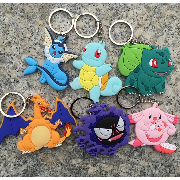 Móc khóa hình thù Pokemon Pikachu bằng nhựa PVC