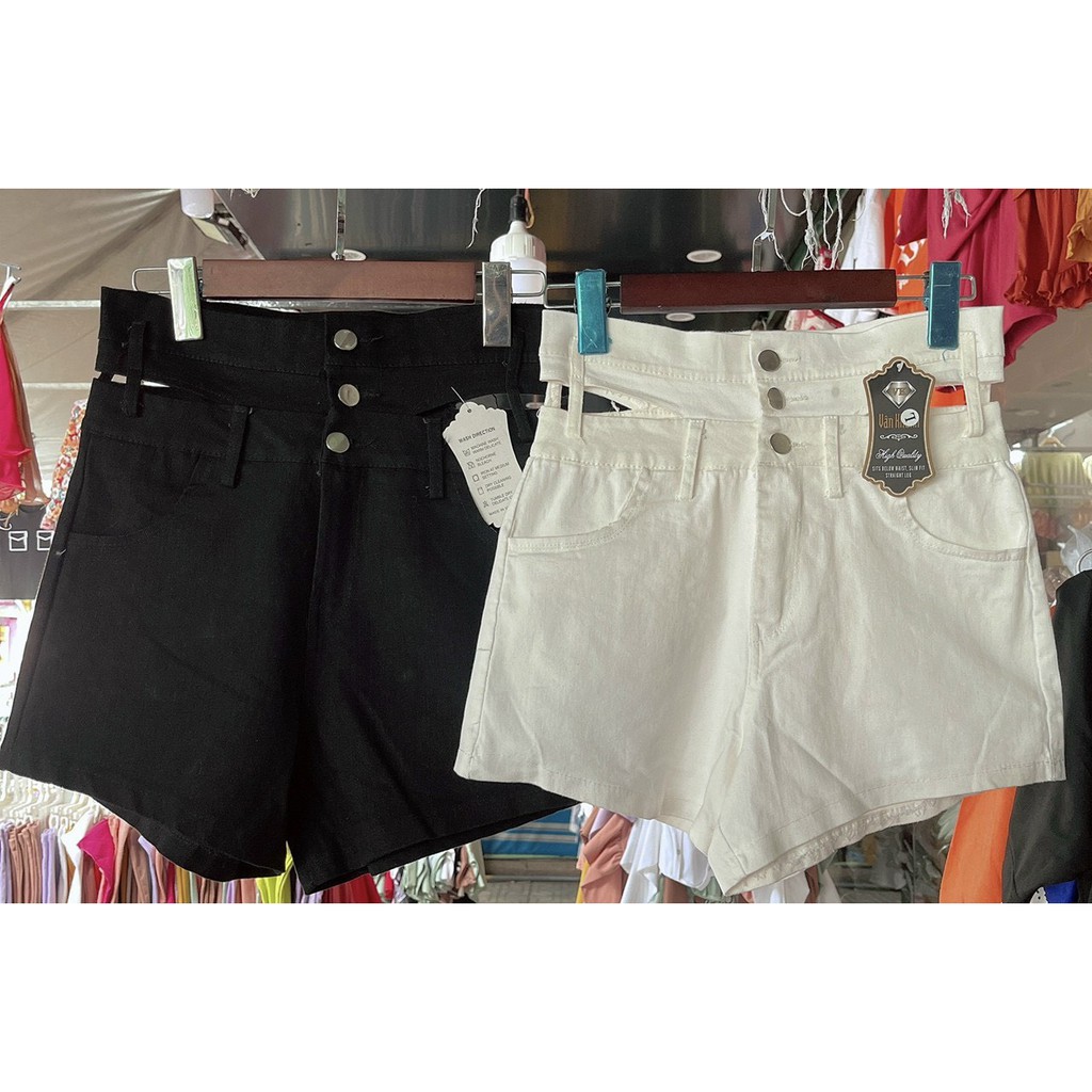 quần short kaki nữ 3 nút hở bên xinh ảnh thật đủ size