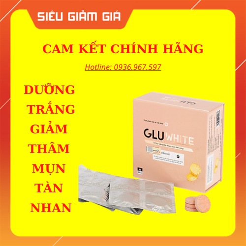❤️ GLUWHITE Uống Dưỡng Trắng Da Mặt, Body Toàn Thân - Giảm Thâm Mụn, Nám, Tàn Nhang