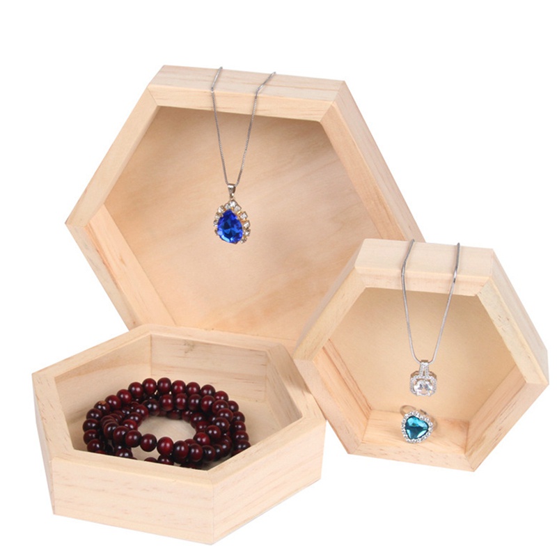 Khay Gỗ Hình Lục Giác Dùng Trưng Bày Trang Sức / Chìa Khóa Tiện Dụng
