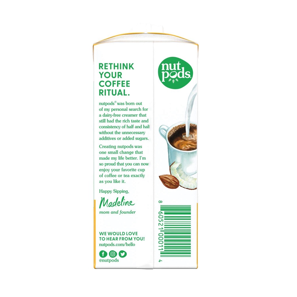 KEM SỮA LỎNG nutpods Dairy-Free Creamer ORIGINAL, ĂN KIÊNG &amp; KHÔNG ĐƯỜNG, 330ml (11.2oz)