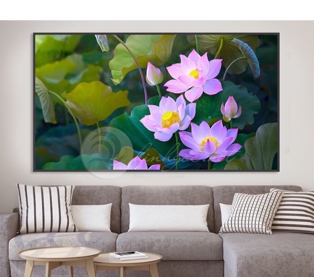 Tranh treo tường tranh CANVAS mẫu hoa sen kích thước 60* 80 | BigBuy360 - bigbuy360.vn
