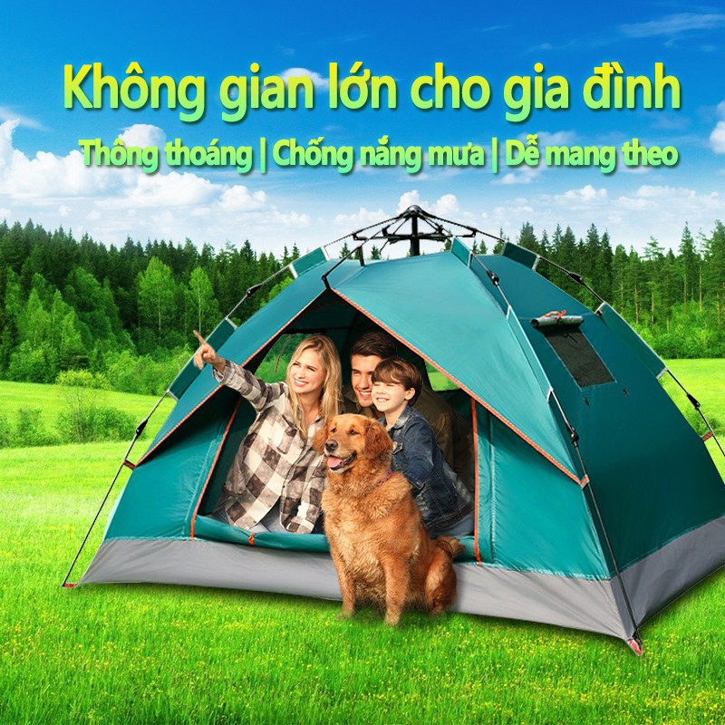 [Hàng Chính Hãng] Lều cắm trại tự bung,lều phượt 2-4 người có che đỉnh lều tiện lợi gấp gọn