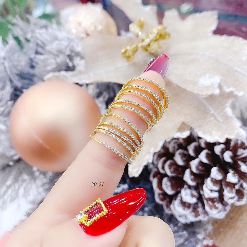 NHẪN GẮN ĐÁ TĂM VÀNG 10KARA