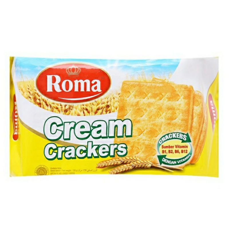 Bánh quy ROMA Cream Crackers lạt dành cho người ăn kiêng hộp 135g