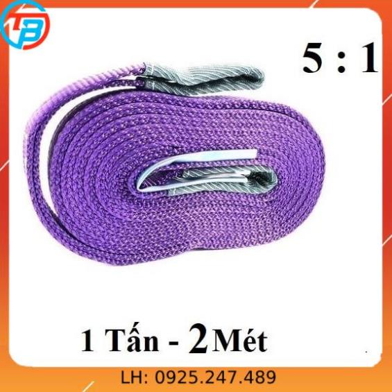 Dây cáp vải cẩu hàng 1 Tấn - bản 25mm - Hệ số 5:1 -  2 Mét CÁP THÉP Thái Bình VinàN