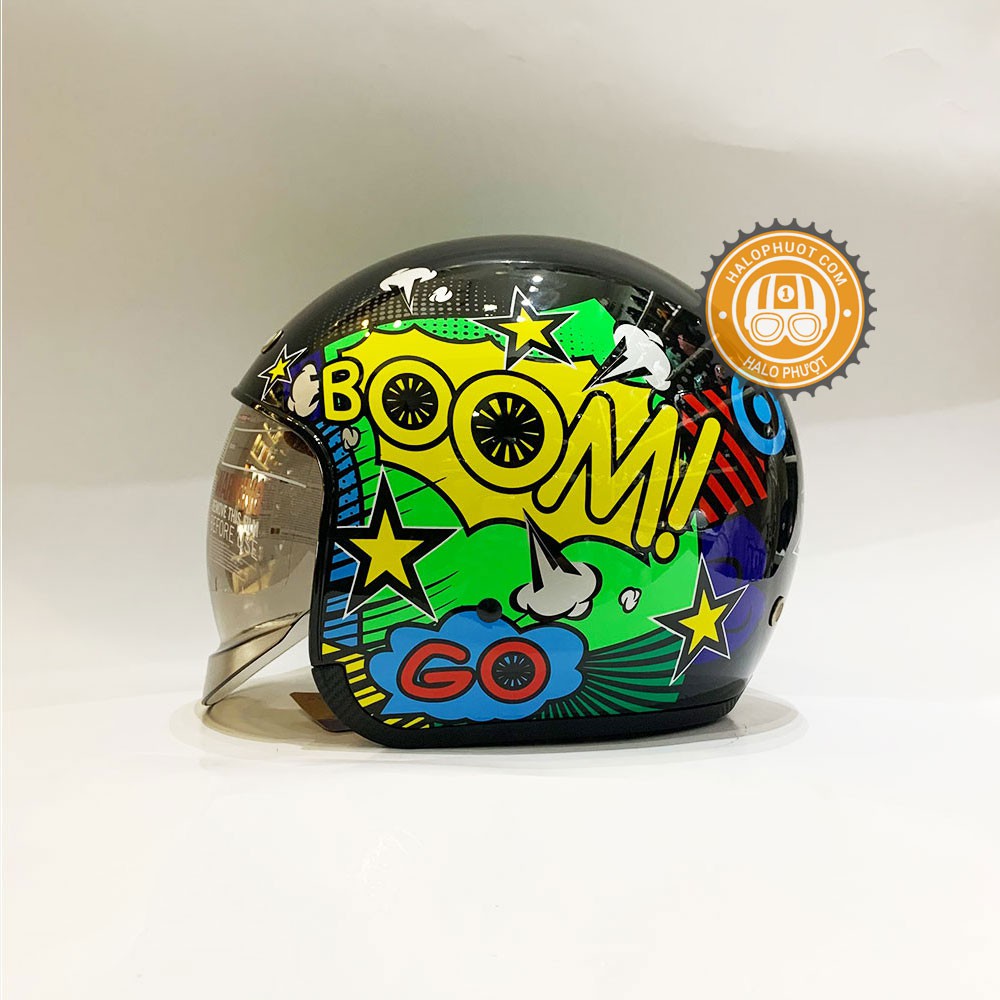 Nón bảo hiểm 3/4 kính âm Royal M139 tem (tặng balo rút)