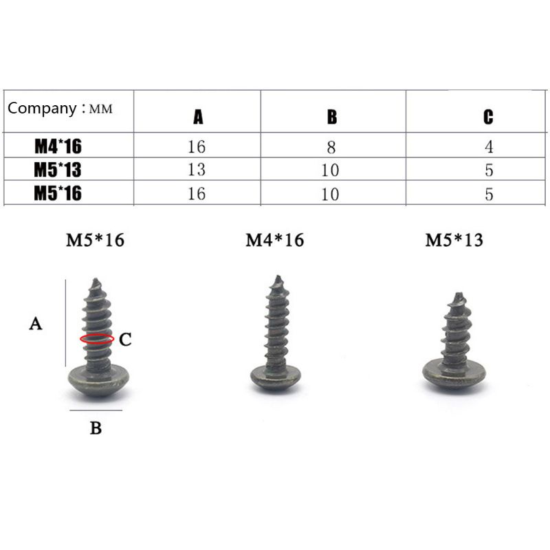 Set 20 Ốc Vít M4 / M5 Bằng Kim Loại Chống Rỉ Cho Xe Máy / Xe Scooter