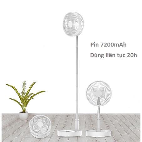 Quạt tích điện gấp gọn kéo dài pin 7200mAh