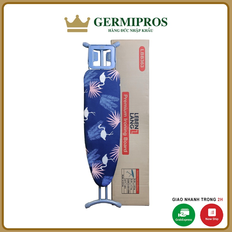 Cầu là Lebenlang LBB363 khung thép dạng đứng/ngồi, bàn để ủi Lebenlang [Tặng kèm tấm lót thay thế]