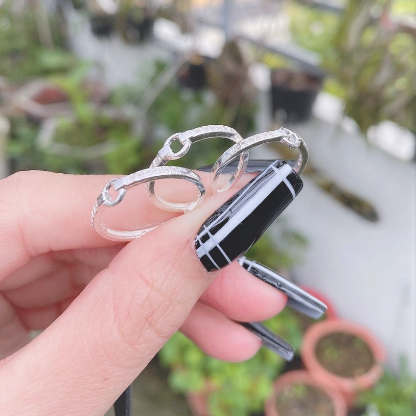 Nhẫn bạc nữ kiểu hở mặt vòng tròn đính đá, nhẫn nữ Free Size bạc ta - Trang sức bạc Evasilver