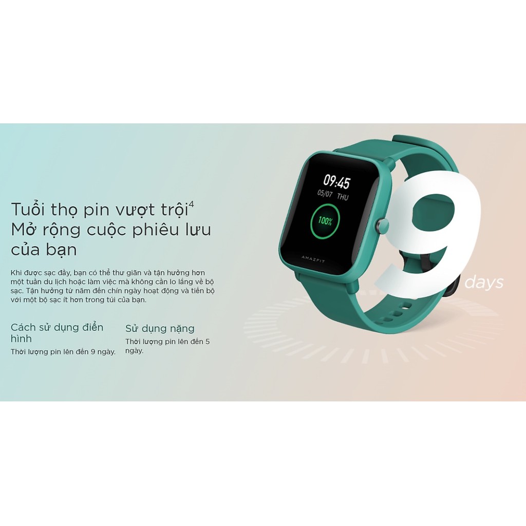 Đồng Hồ Thông Minh Amazfit BIP U - Theo Dõi Nhịp Tim 24/7 - Đo Nồng Độ O2 Trong Máu - Chống Nước Sâu 5ATM - BH 12 Tháng