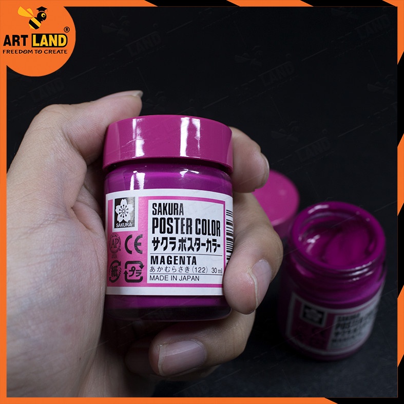 MÀU SAKURA POSTER COLOR HŨ 30ml - MAGENTA , FLUORESCENT BLUE