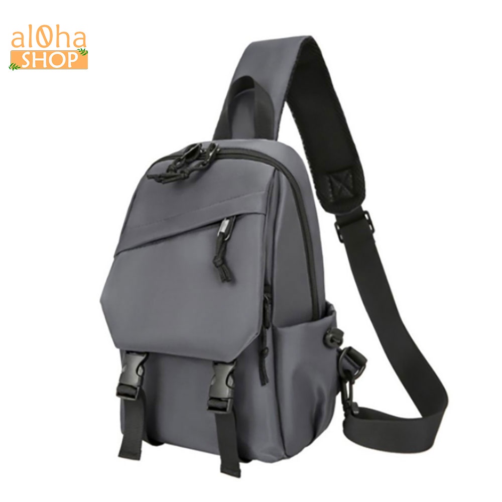 Túi đeo chéo Basic chống nước, tích hợp dây sạc USB unisex nam nữ - al0ha Shop