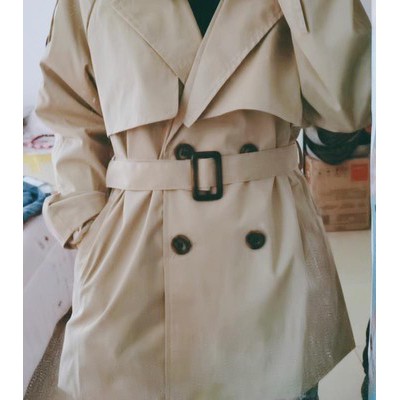 Áo khoác măng tô dáng ngắn áo trench coat - Kèm ảnh thật (HÀNG ORDER)