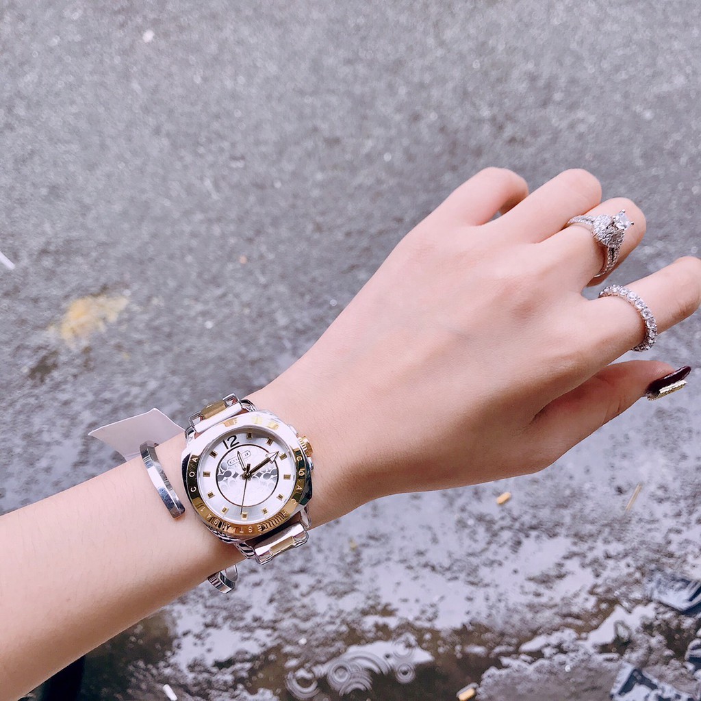 Đồng Hồ Coach Nữ Dây Kim Loại Demi Vàng 35mm Authentic