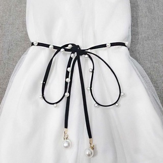 Đai váy dây chun chuỗi ngọc, thắt lưng chun co giãn gắn ngọc