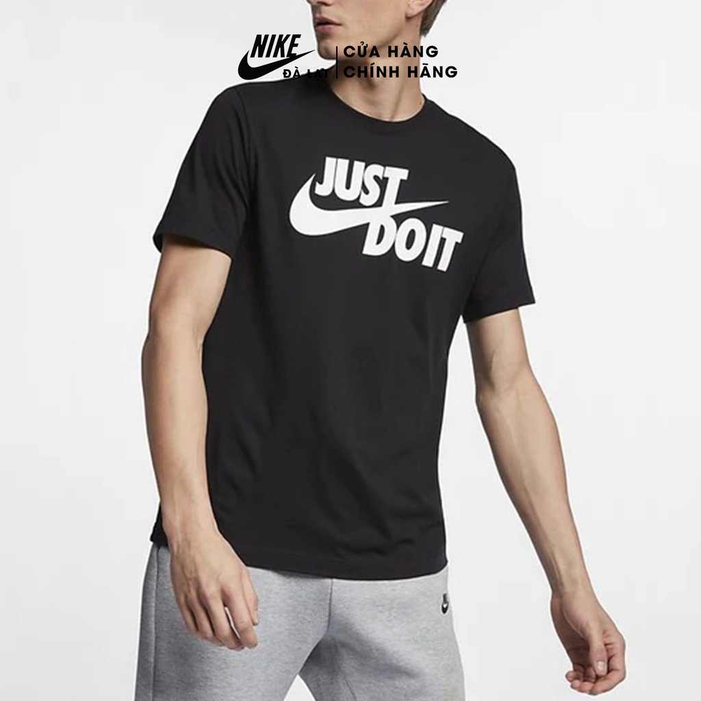 Nike - Áo thun tay ngắn cho nam thời trang chính hãng AR5007-011 Áo phông màu đen vải cotton co giãn