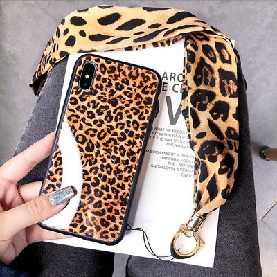 [ IPHONE ] Ốp Lưng Kính Cường Lực Da Báo (kèm dây) - A042 | BigBuy360 - bigbuy360.vn