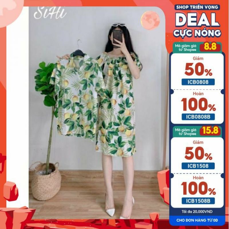Bộ đi biển gia đình họa tiết trái cây rừng siêu mát mẻ MSP69708