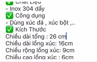 Dụng cụ xúc đá inox dày