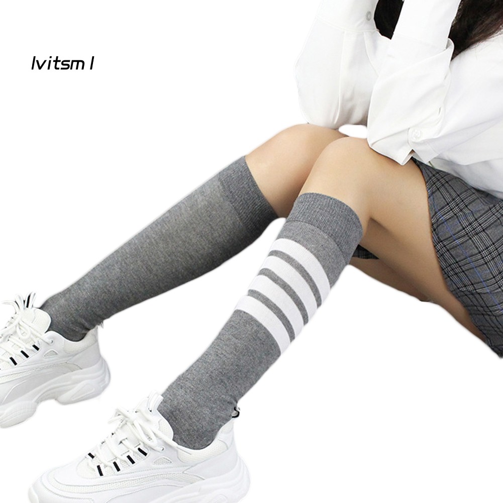 【LTM】Autumn Winter Women Stripes Letters Elastic Middle Tube Socks Warm Stockings | BigBuy360 - bigbuy360.vn