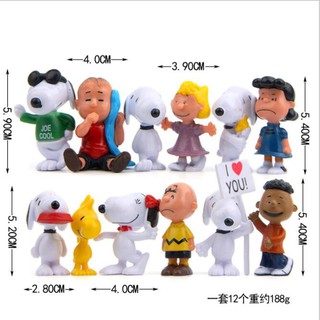 Bộ 12 Mô Hình Chú Chó Snoopy Và Những Người Bạn