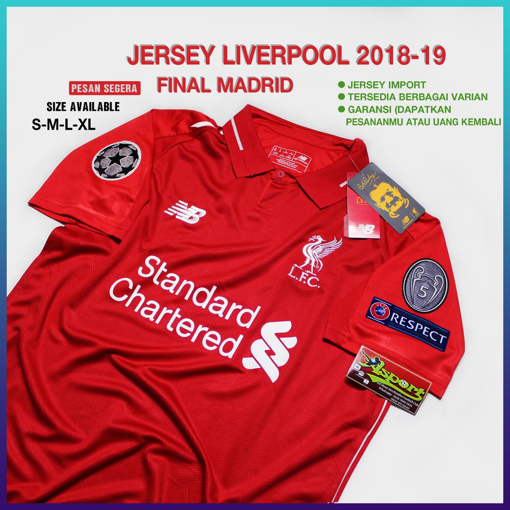 Áo Thun Đội Tuyển Liverpool Ucl Final Madrid 2018 / 2019