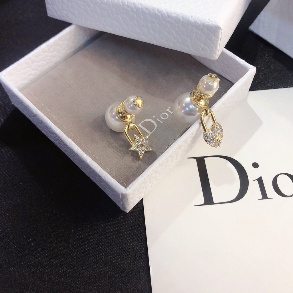 Khuyên Tai Tròn Khắc Chữ Dior Bằng Thép Titanium Thời Trang Cho Nữ