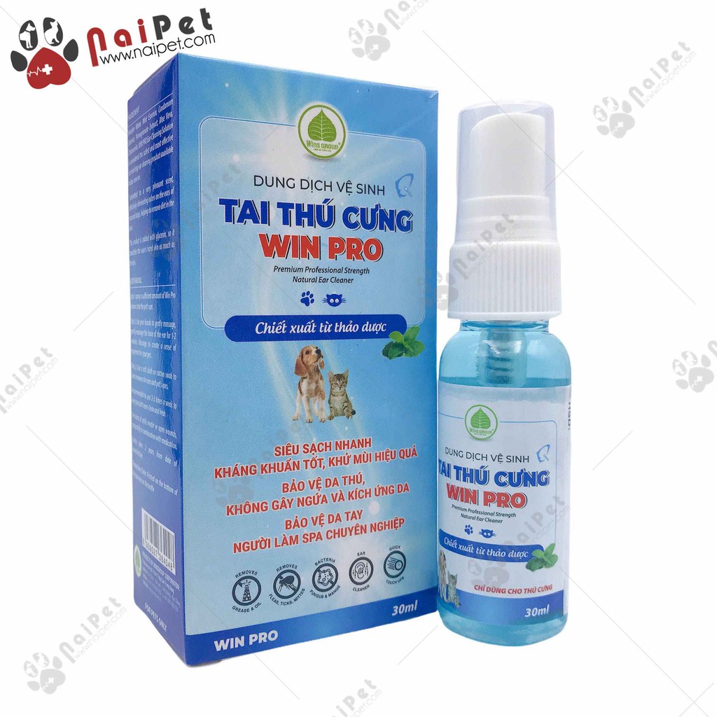 Dung Dịch Vệ Sinh Tai Dạng Xịt Cho Thú Cưng Wins Pro 30ml