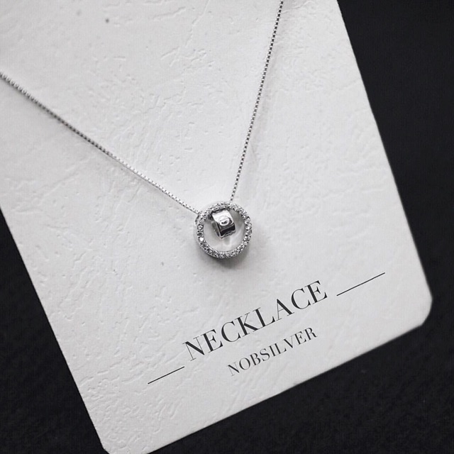 Dây chuyền bạc nữ hình tròn đan nhẫn vào trong siêu hot - Trang sức bạc Nobsilver