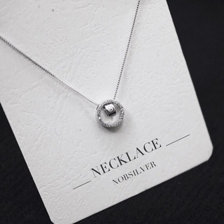 Dây chuyền bạc nữ hình tròn đan nhẫn vào trong siêu hot - Trang sức bạc Nobsilver
