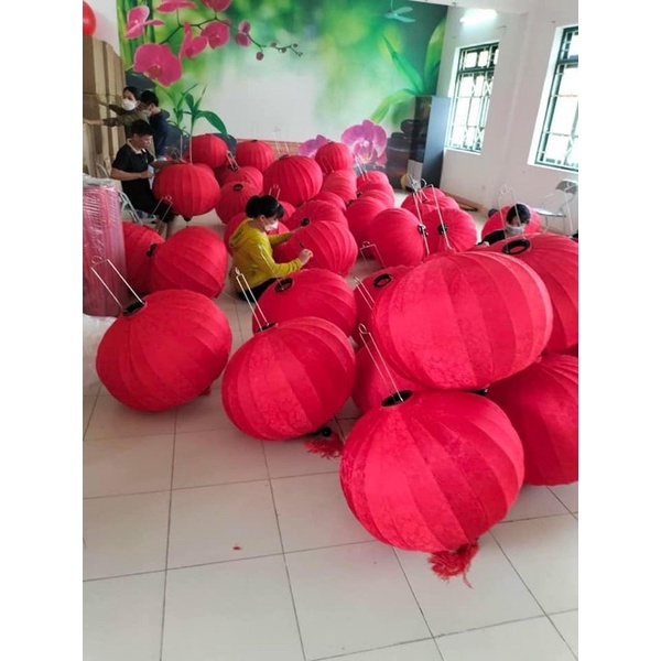 Đèn lồng hội an lụa size lớn trang trí nhà cửa treo tết