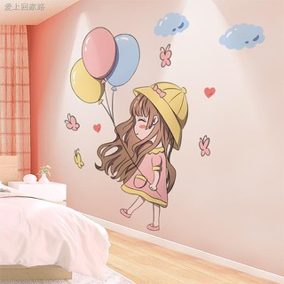 Giấy dán tường trang trí phòng bé gái họa tiết hoạt hình đáng yêu
