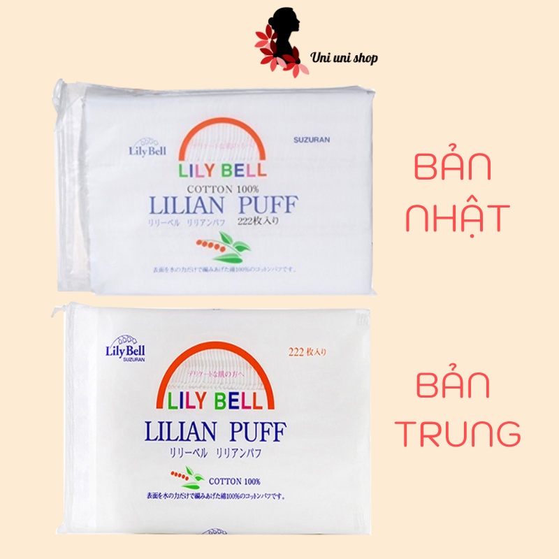 Bông Tẩy Trang Lily Bell Lilian Puff 222 Miếng Nhật Bản